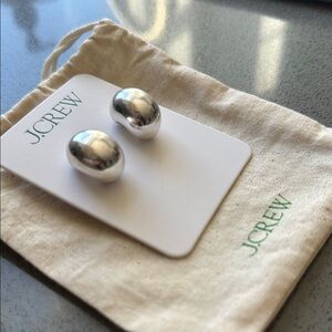 NWT! Never worn J.Crew Sculptural orb earrings, shiny matte silver